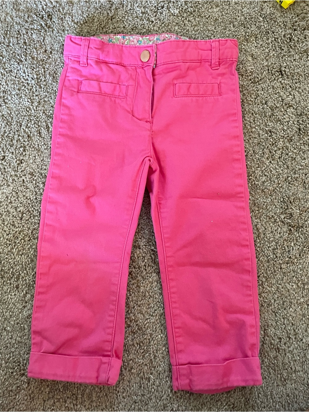 Jacadi Hot Pink Girls Stretch Chino Pants